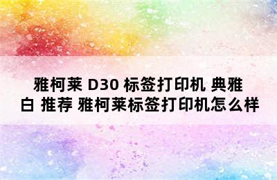 雅柯莱 D30 标签打印机 典雅白 推荐 雅柯莱标签打印机怎么样